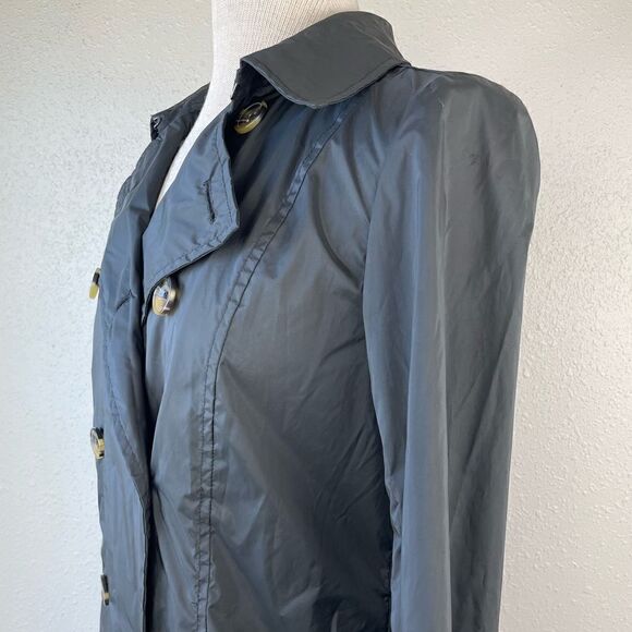 ANORAK Double Breasted Black Rain Jacket Size M EUC - Picture 6 of 8
